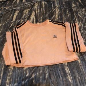 NWOT Adidas Dusty Rose Long Sleeve Crop Top Size L